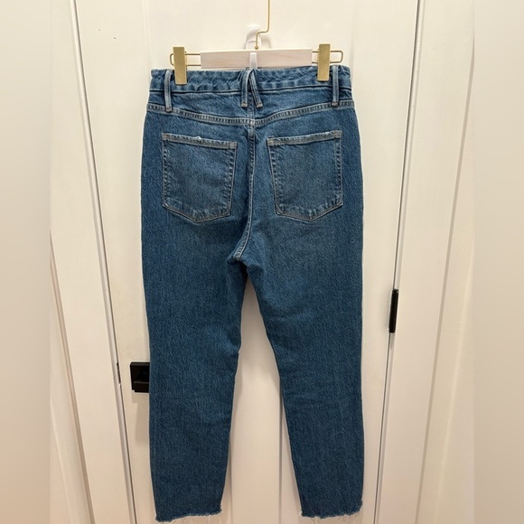 Good American Classic Jeans Size 8/29 Raw Hem Medium Wash High Rise - Picture 2 of 6